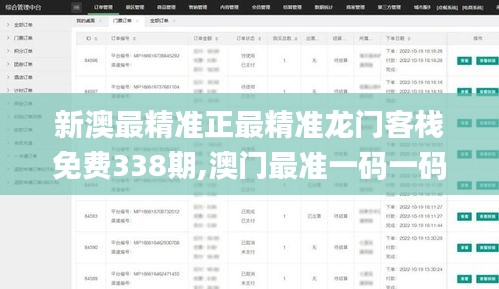 新澳最精准正最精准龙门客栈免费338期,澳门最准一码一码揭秘_扩展版37.813-4